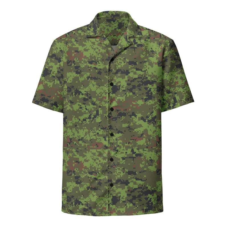 Digital Baltic Woodland CAMO Unisex Short-Sleeve Button Shirt - Button-Up