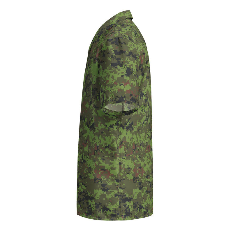 Digital Baltic Woodland CAMO Unisex Short-Sleeve Button Shirt - Button-Up