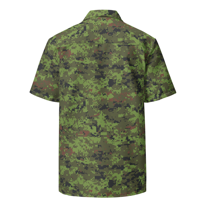 Digital Baltic Woodland CAMO Unisex Short-Sleeve Button Shirt - Button-Up