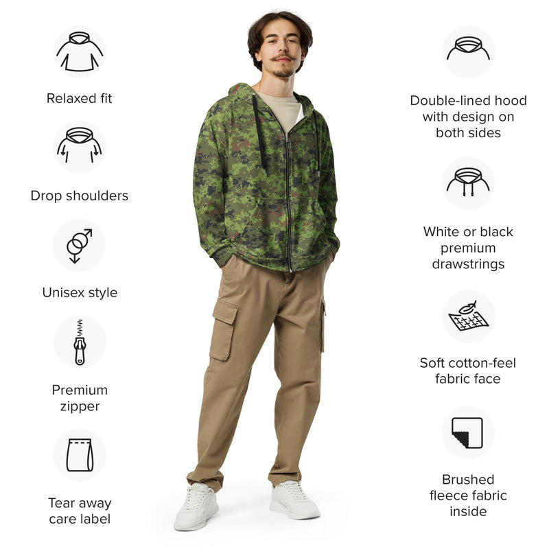 Digital Baltic Woodland CAMO Unisex Zip Hoodie