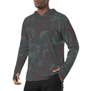 Expeditionary Assault CAMO Mens Sunscreen Sports Hoodie With Thumb Holes - S / White