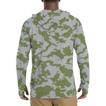 Fallout 3 Operation Anchorage Snow CAMO Mens Sunscreen Sports Hoodie With Thumb Holes - Hoodies