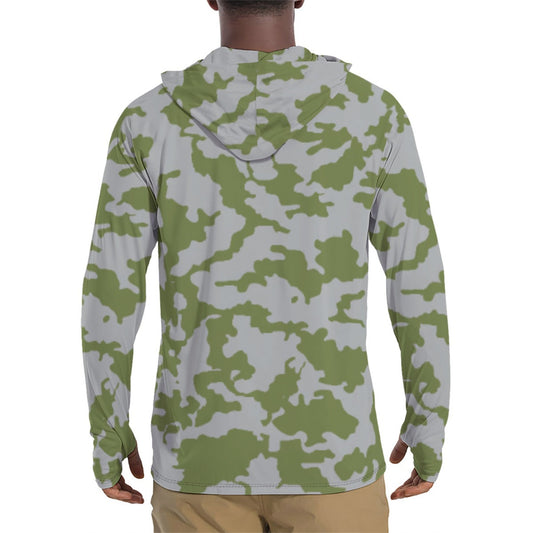 Fallout 3 Operation Anchorage Snow CAMO Mens Sunscreen Sports Hoodie With Thumb Holes - Hoodies