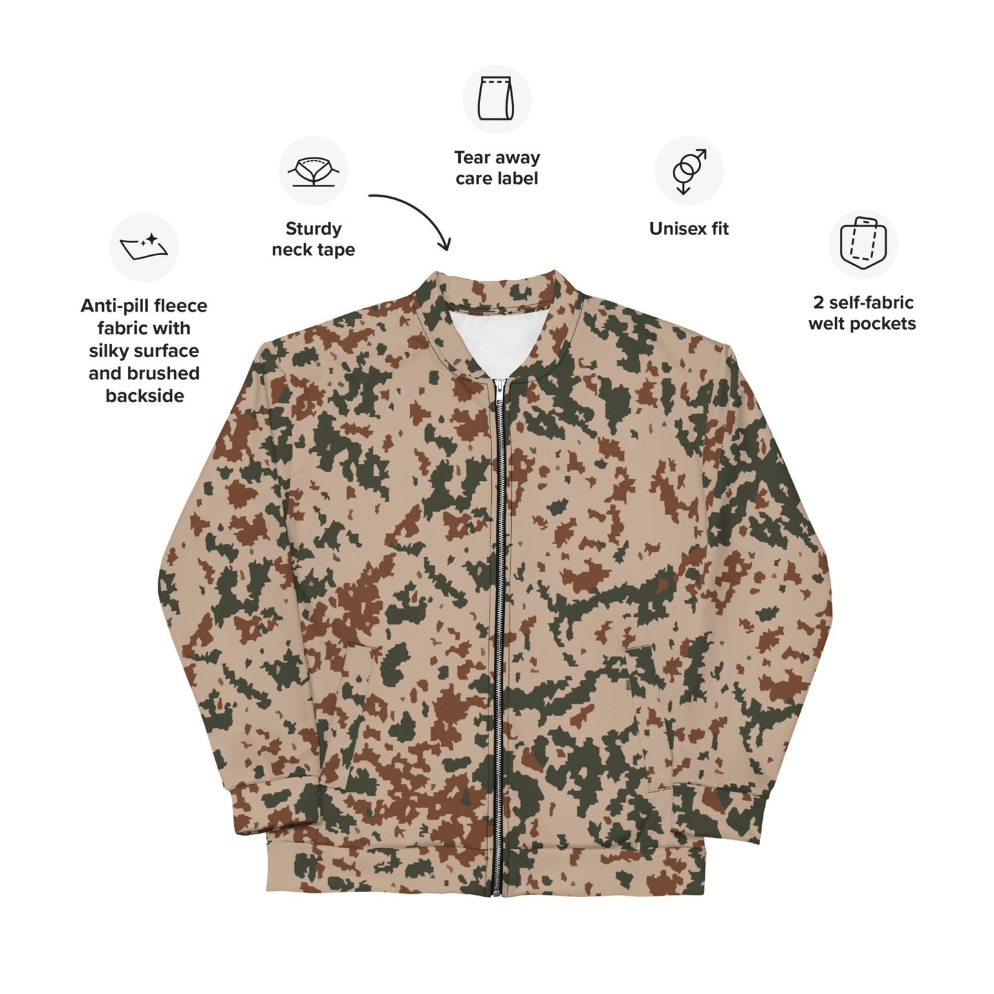 Finnish Hellepuku Desert CAMO Unisex Bomber Jacket - Jackets