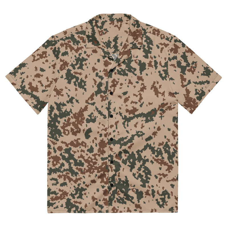 Hellepuku Desert CAMO Unisex Short-Sleeve Button Shirt - 2XS - Button-Up