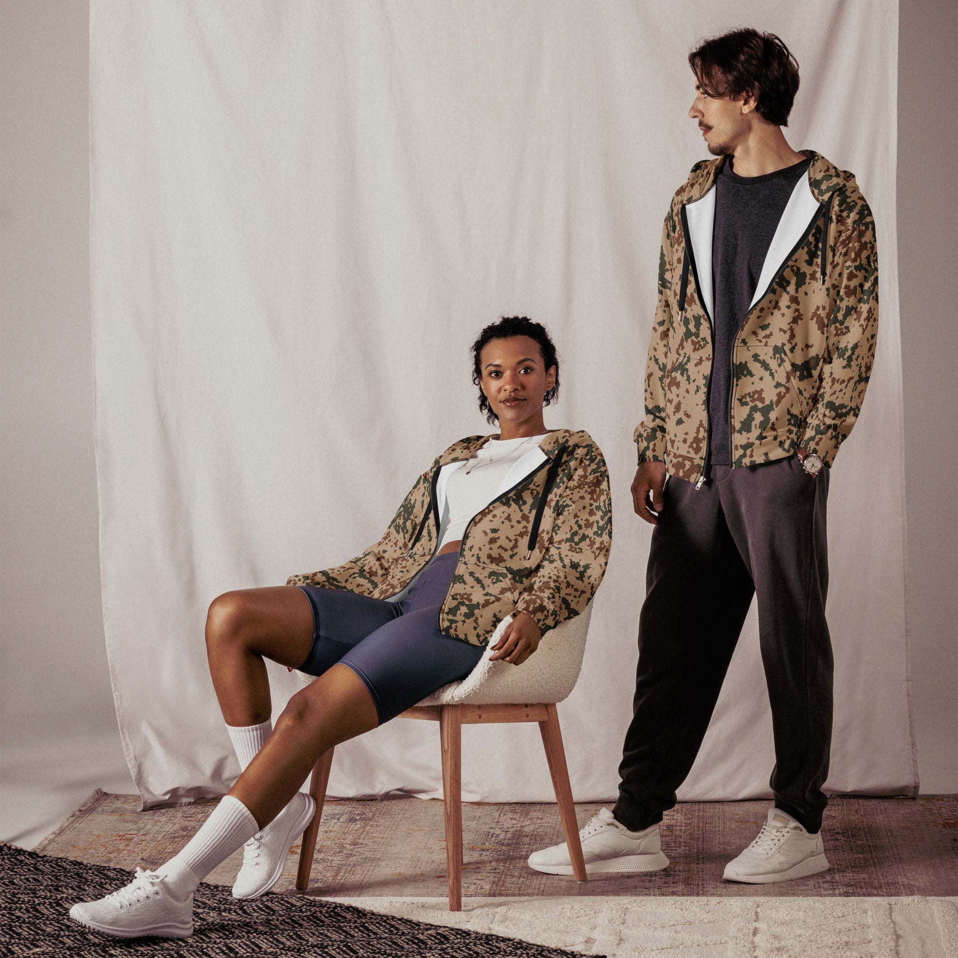 Finnish Hellepuku Desert CAMO Unisex Zip Hoodie