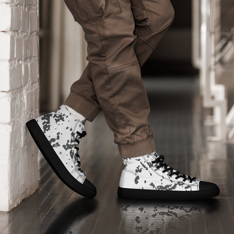 Lumikuvio Snow CAMO Mens High-Top Canvas Shoes - Black / 5