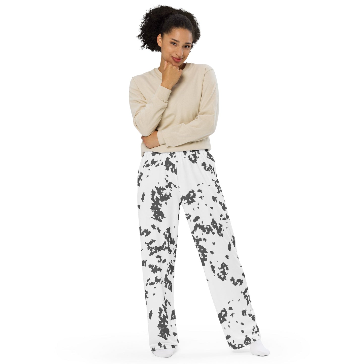 Finnish Lumikuvio Snow CAMO unisex wide leg pants Wide Pants