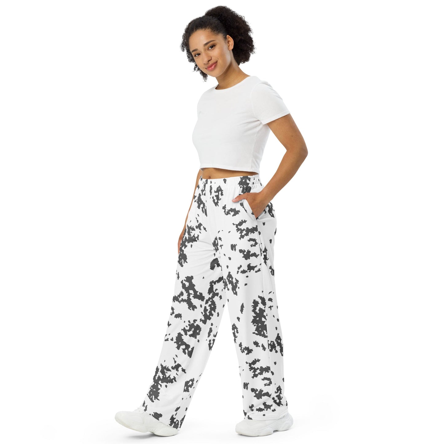 Finnish Lumikuvio Snow CAMO unisex wide leg pants Wide Pants