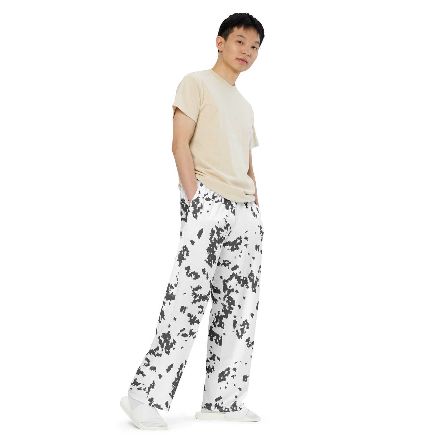 Finnish Lumikuvio Snow CAMO unisex wide leg pants Wide Pants