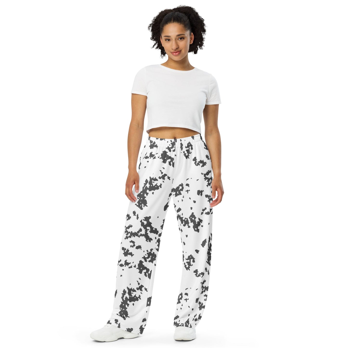 Finnish Lumikuvio Snow CAMO unisex wide leg pants Wide Pants