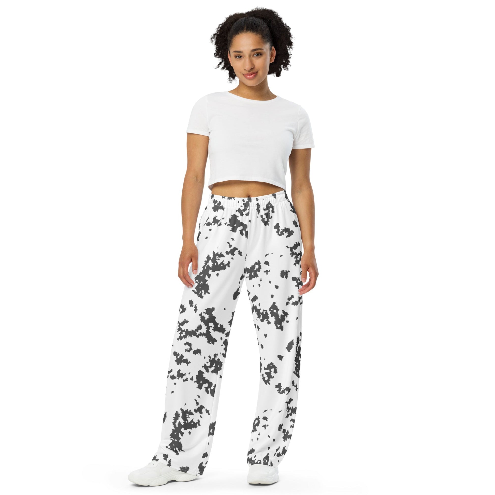 Finnish Lumikuvio Snow CAMO unisex wide leg pants Wide Pants