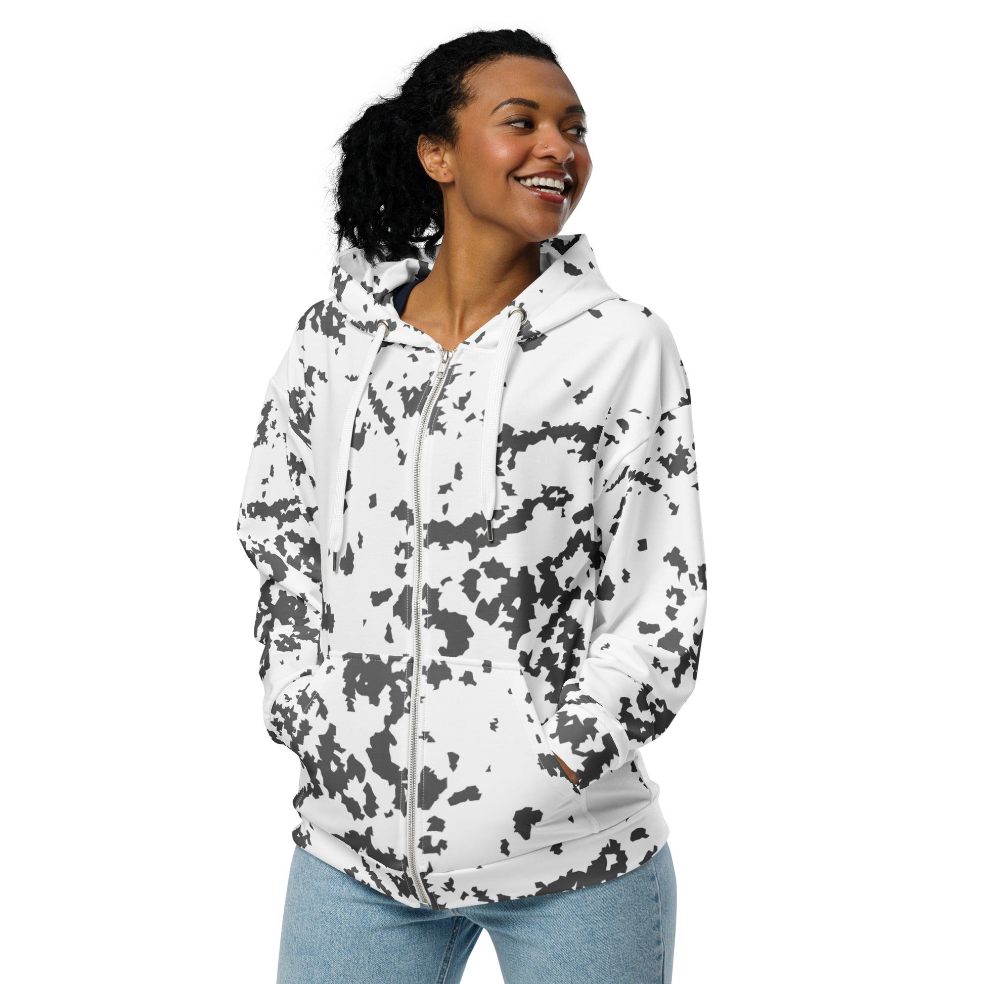 Finnish Lumikuvio Snow CAMO Unisex zip hoodie Zip Hoodies