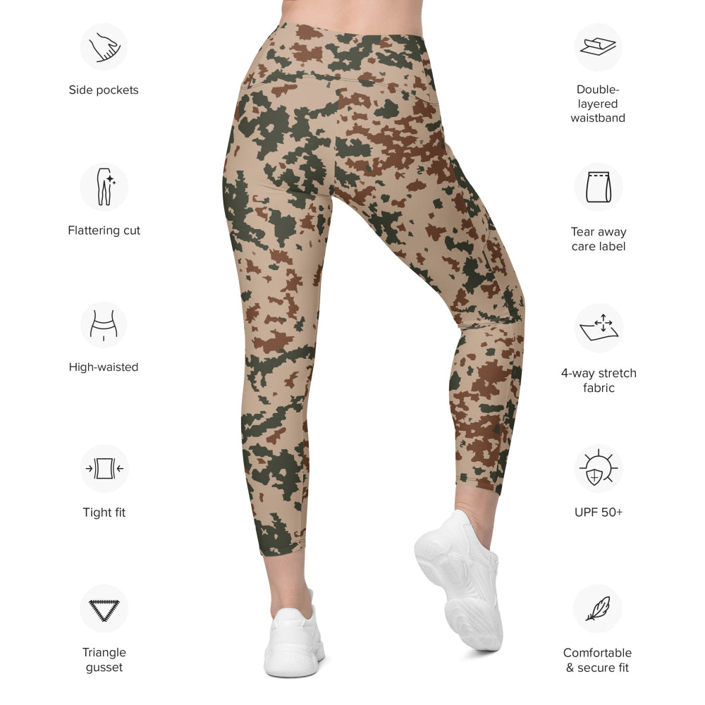 Finnish M04 Hellepuku Desert CAMO Leggings with pockets - Womens With Pockets