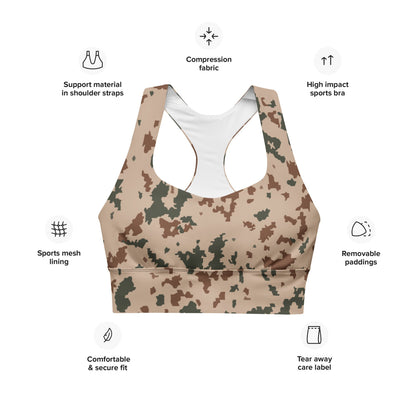 Finnish M04 Hellepuku Desert CAMO Longline sports bra - Womens Sports Bra