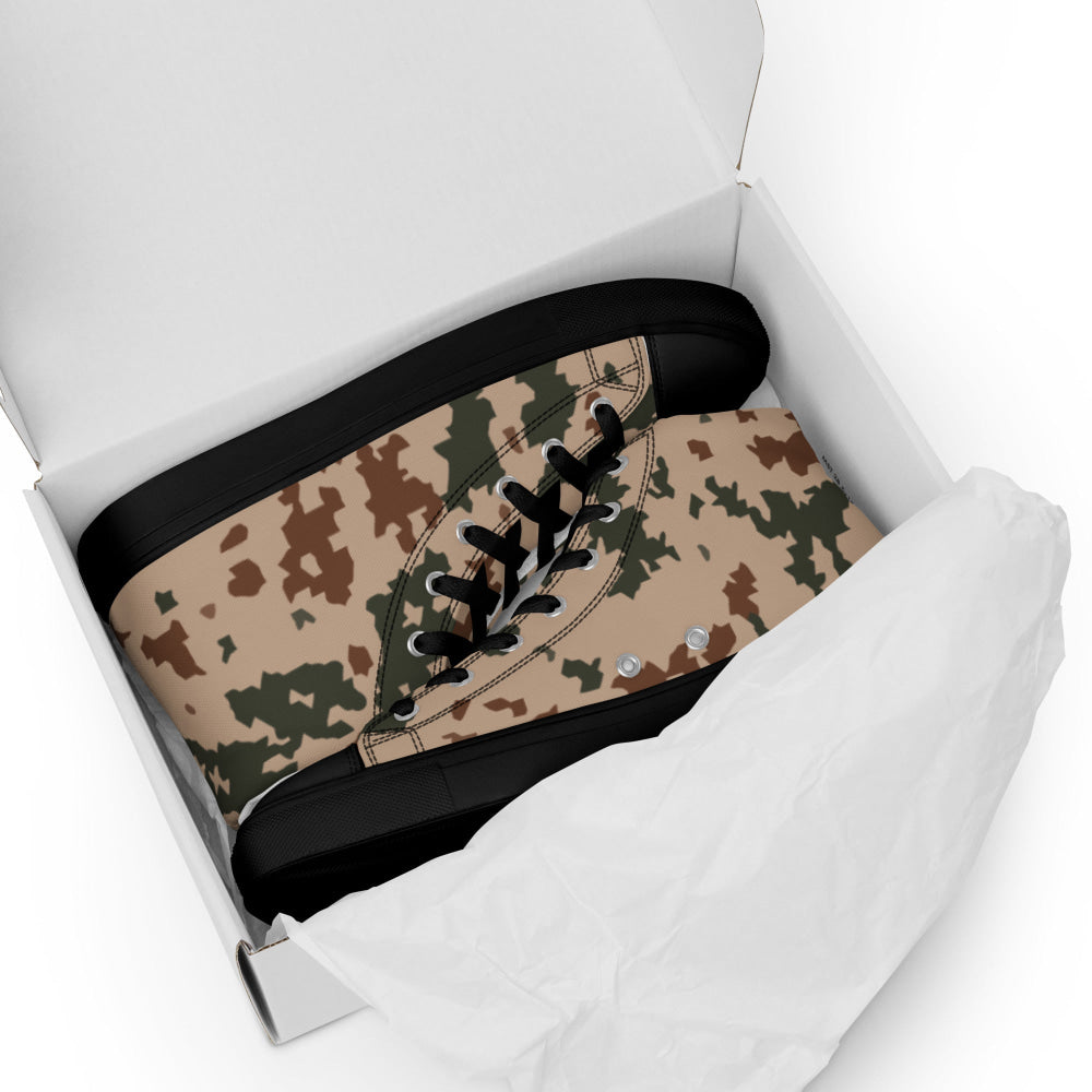 Finnish M04 Hellepuku Desert CAMO Men’s high top canvas shoes - Mens High Top Canvas Shoes