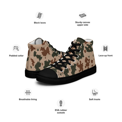 Finnish M04 Hellepuku Desert CAMO Men’s high top canvas shoes - Mens High Top Canvas Shoes