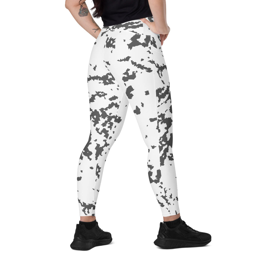 Finnish M05 Lumikuvio Snow CAMO Leggings with pockets - 2XS - Womens With Pockets