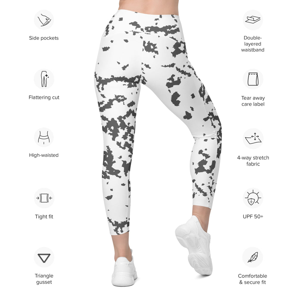 Finnish M05 Lumikuvio Snow CAMO Leggings with pockets - Womens With Pockets