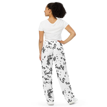 Finnish M05 Lumikuvio Snow CAMO unisex wide-leg pants - Unisex Wide-Leg Pants