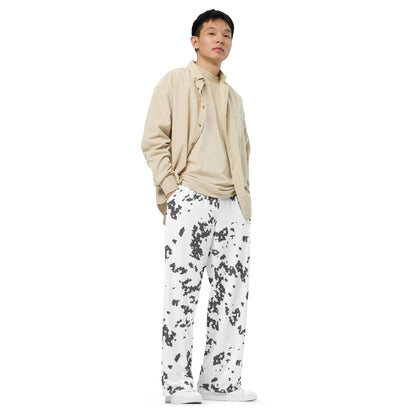 Finnish M05 Lumikuvio Snow CAMO unisex wide-leg pants - Unisex Wide-Leg Pants