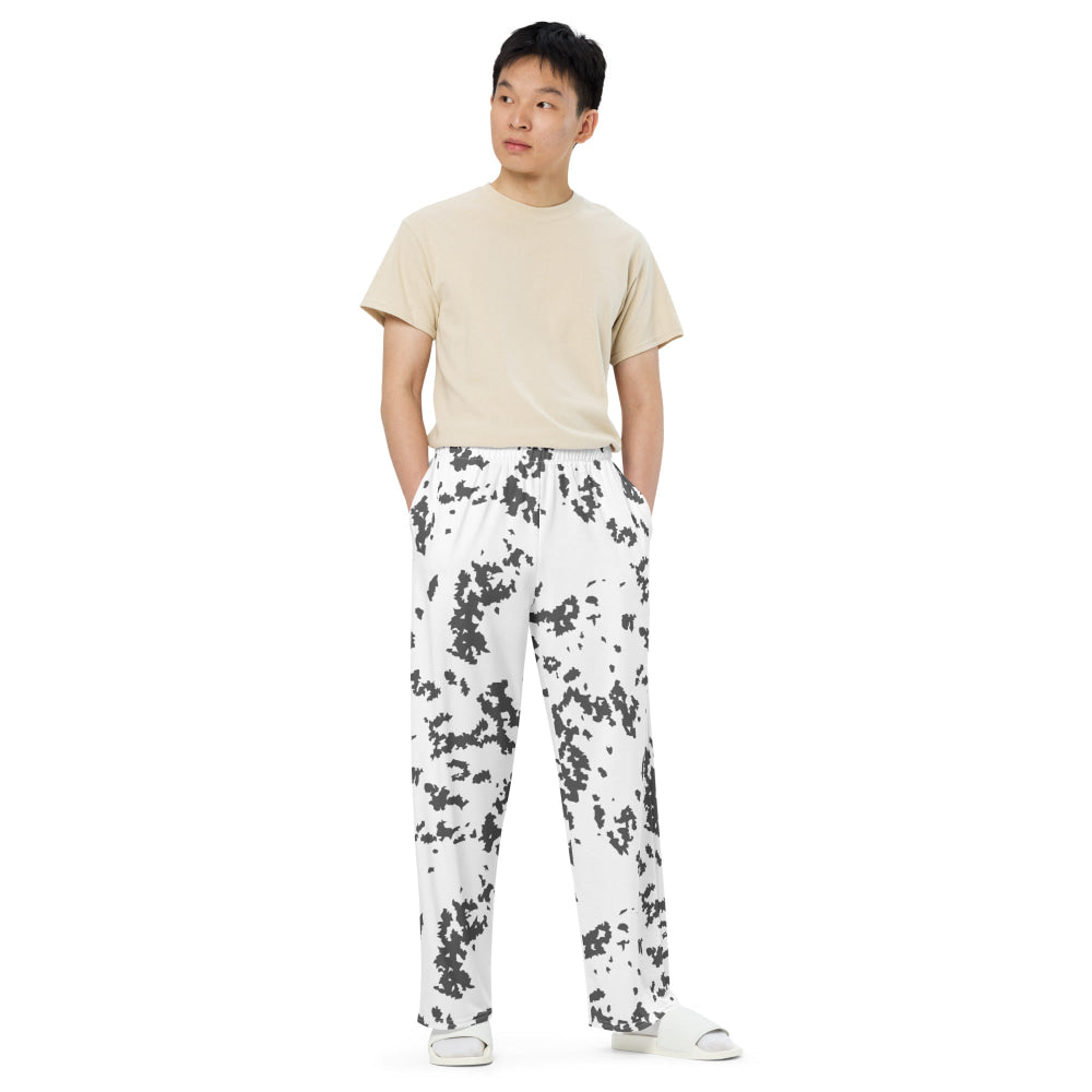 Finnish M05 Lumikuvio Snow CAMO unisex wide-leg pants - Unisex Wide-Leg Pants