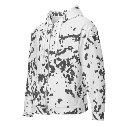 Finnish M05 Lumikuvio Snow CAMO Unisex zip hoodie - 2XS - Zip Hoodie