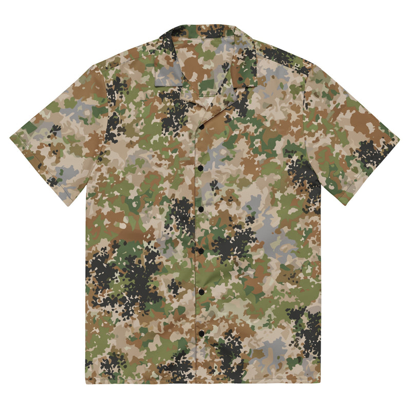 Flecktarn Multitarn Heritage CAMO Unisex Short-Sleeve Button Shirt - 2XS - Button-Up