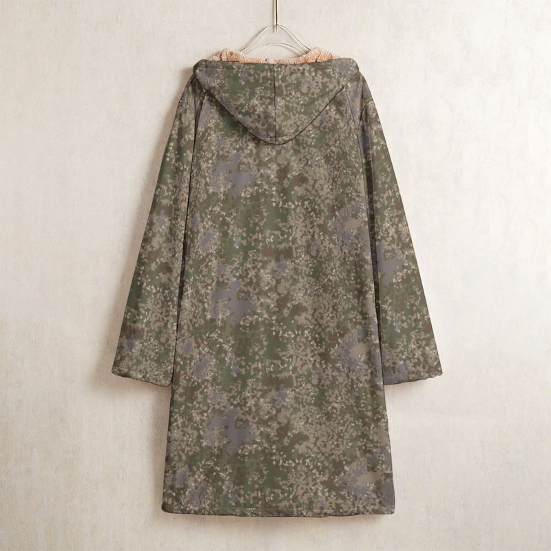 Flecktarn Multitarn Shadow CAMO Men’s Horn Button Long Fleece Coat - Jacket