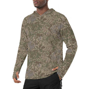 Flecktarn Multitarn Shadow CAMO Mens Sunscreen Sports Hoodie With Thumb Holes - S / White