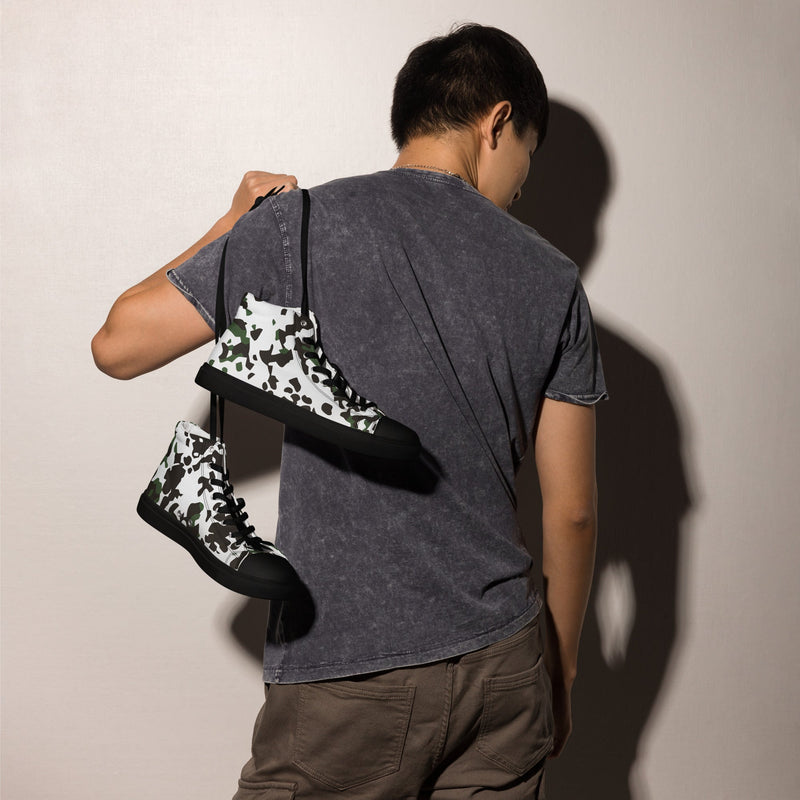 Flecktarn Scandinavian Snow CAMO Mens High-Top Canvas Shoes