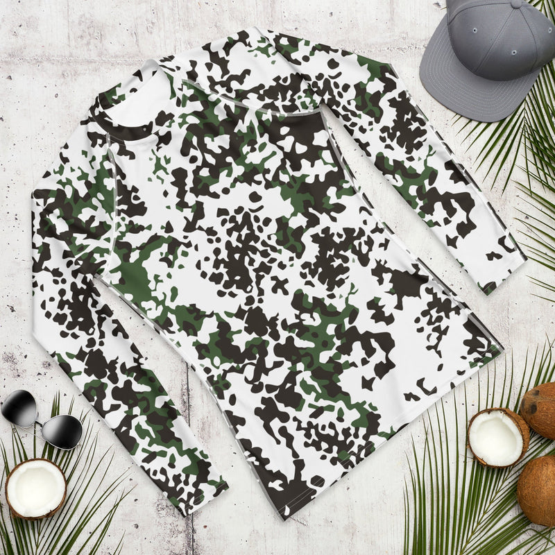Flecktarn Scandinavian Snow CAMO Mens Long-Sleeve Rash Guard - LS