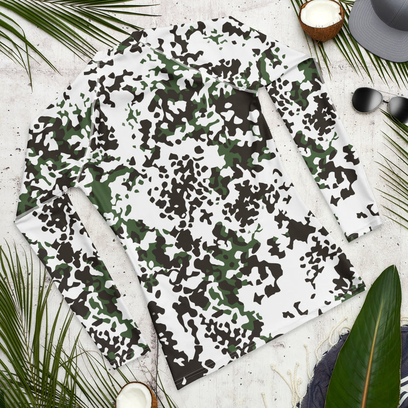 Flecktarn Scandinavian Snow CAMO Mens Long-Sleeve Rash Guard - LS