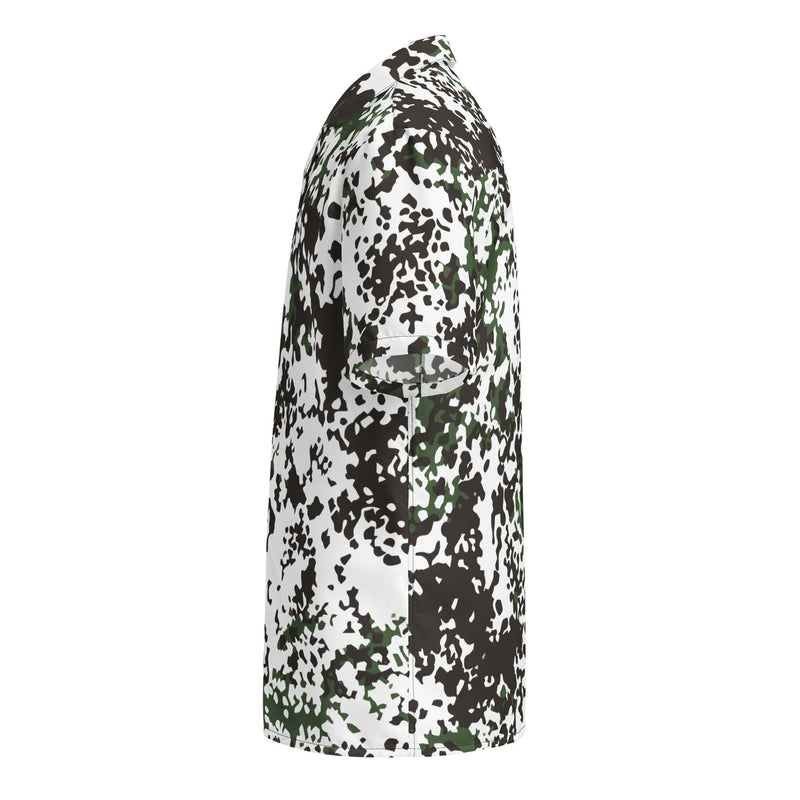 Flecktarn Scandinavian Snow CAMO Unisex Short-Sleeve Button Shirt - Button-Up