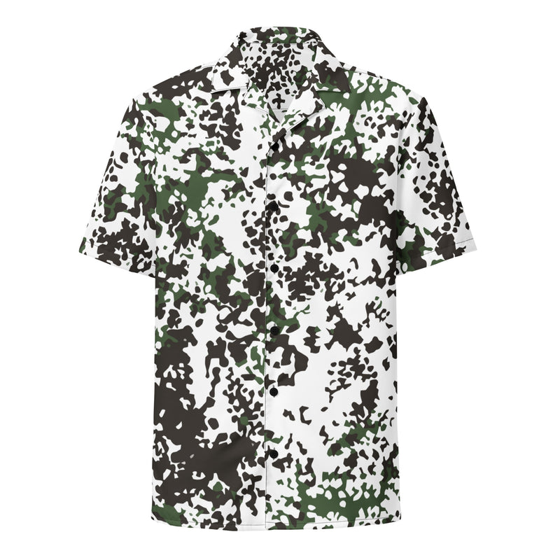 Flecktarn Scandinavian Snow CAMO Unisex Short-Sleeve Button Shirt - Button-Up