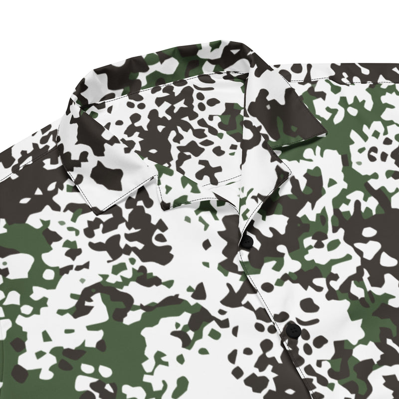 Flecktarn Scandinavian Snow CAMO Unisex Short-Sleeve Button Shirt - Button-Up