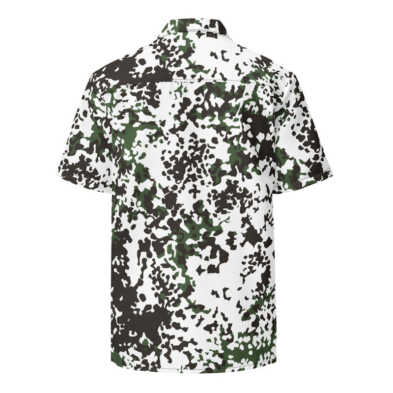 Flecktarn Scandinavian Snow CAMO Unisex Short-Sleeve Button Shirt - Button-Up
