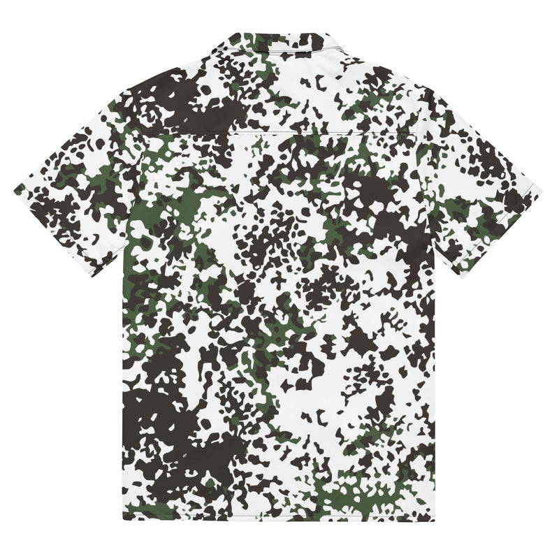 Flecktarn Scandinavian Snow CAMO Unisex Short-Sleeve Button Shirt - Button-Up
