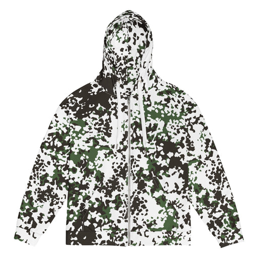 Flecktarn Scandinavian Snow CAMO Unisex Zip Hoodie - 2XS