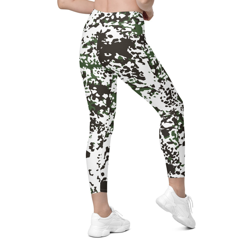 Flecktarn Scandinavian Snow CAMO Womens Leggings with Pockets - Women