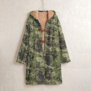 Flecktarn Scandinavian Woodland CAMO Men’s Horn Button Long Fleece Coat - S / White - Jacket