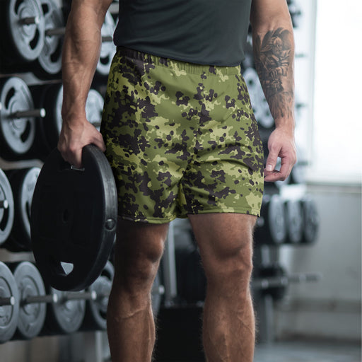 Flecktarn Scandinavian Woodland CAMO Unisex Athletic Long Shorts - XS