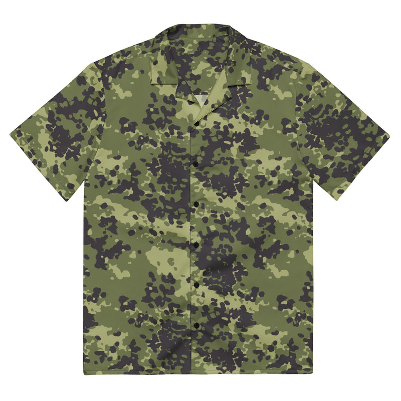 Flecktarn Scandinavian Woodland CAMO Unisex Short-Sleeve Button Shirt - 2XS - Button-Up