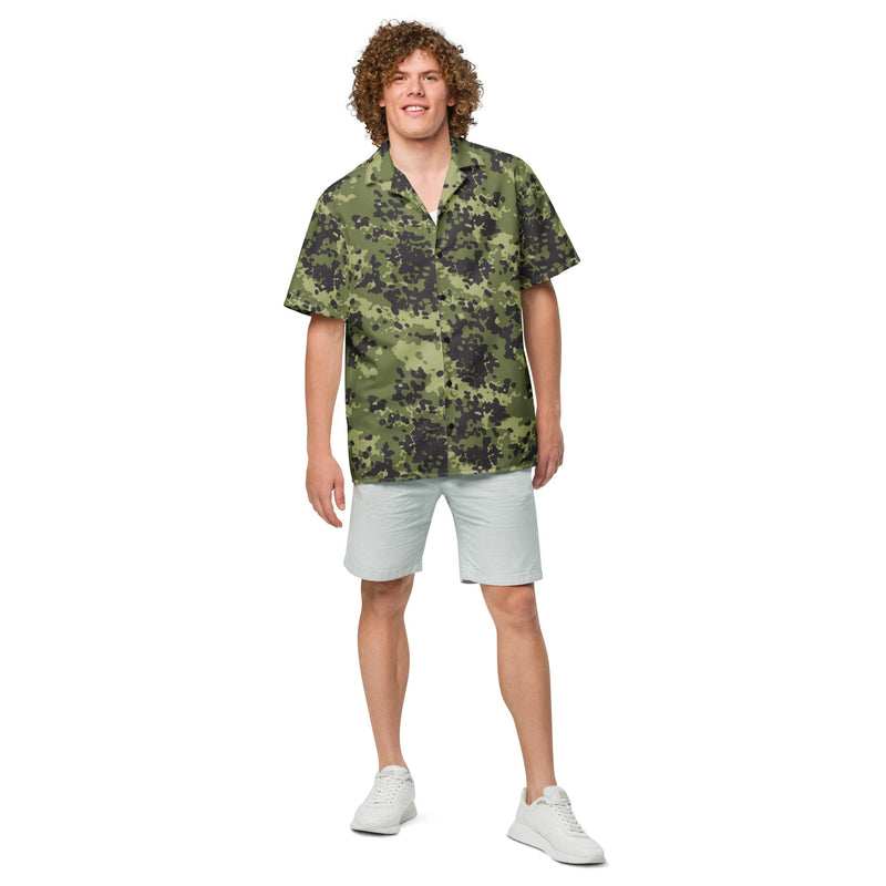 Flecktarn Scandinavian Woodland CAMO Unisex Short-Sleeve Button Shirt - Button-Up