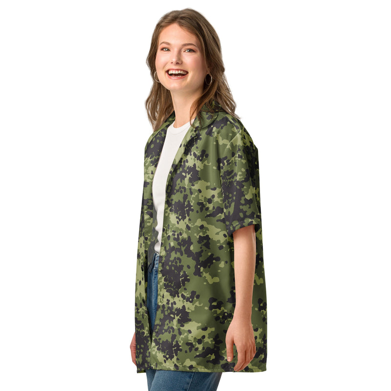 Flecktarn Scandinavian Woodland CAMO Unisex Short-Sleeve Button Shirt - Button-Up