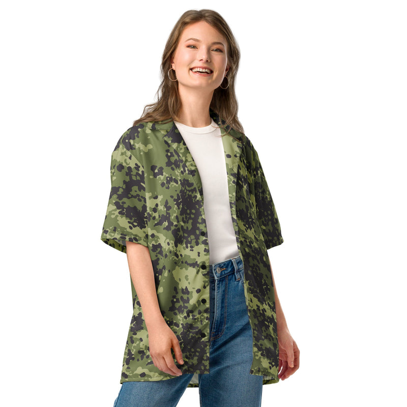Flecktarn Scandinavian Woodland CAMO Unisex Short-Sleeve Button Shirt - Button-Up