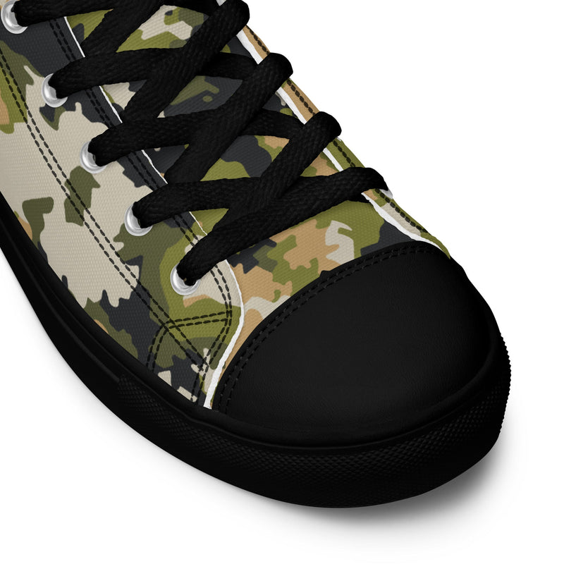 Fractal Lichenwood CAMO Mens High-Top Canvas Shoes
