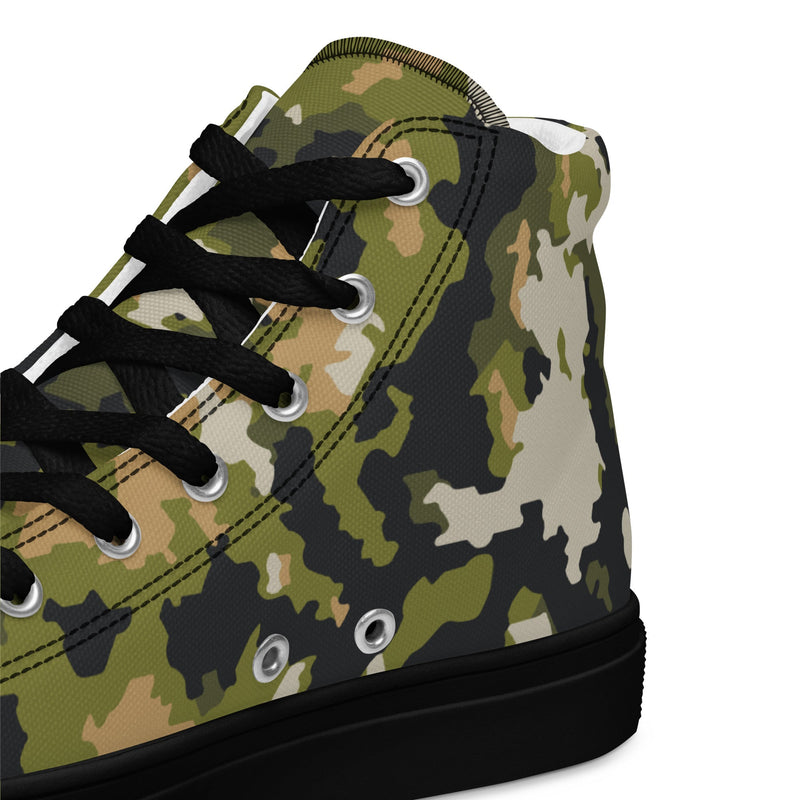 Fractal Lichenwood CAMO Mens High-Top Canvas Shoes