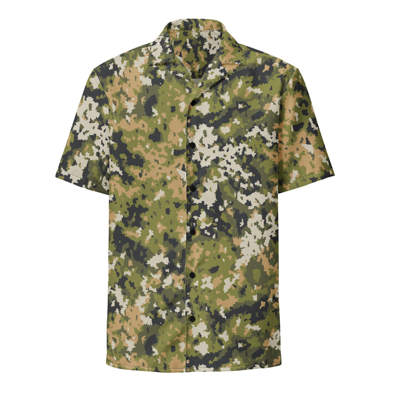 Fractal Lichenwood CAMO Unisex Short-Sleeve Button Shirt - Button-Up