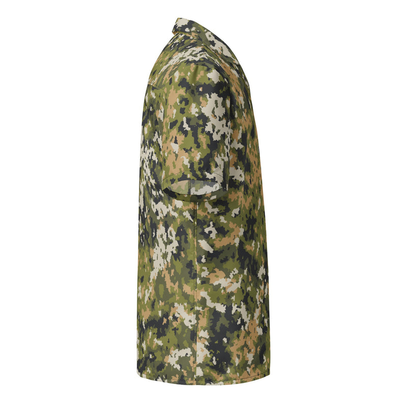 Fractal Lichenwood CAMO Unisex Short-Sleeve Button Shirt - Button-Up